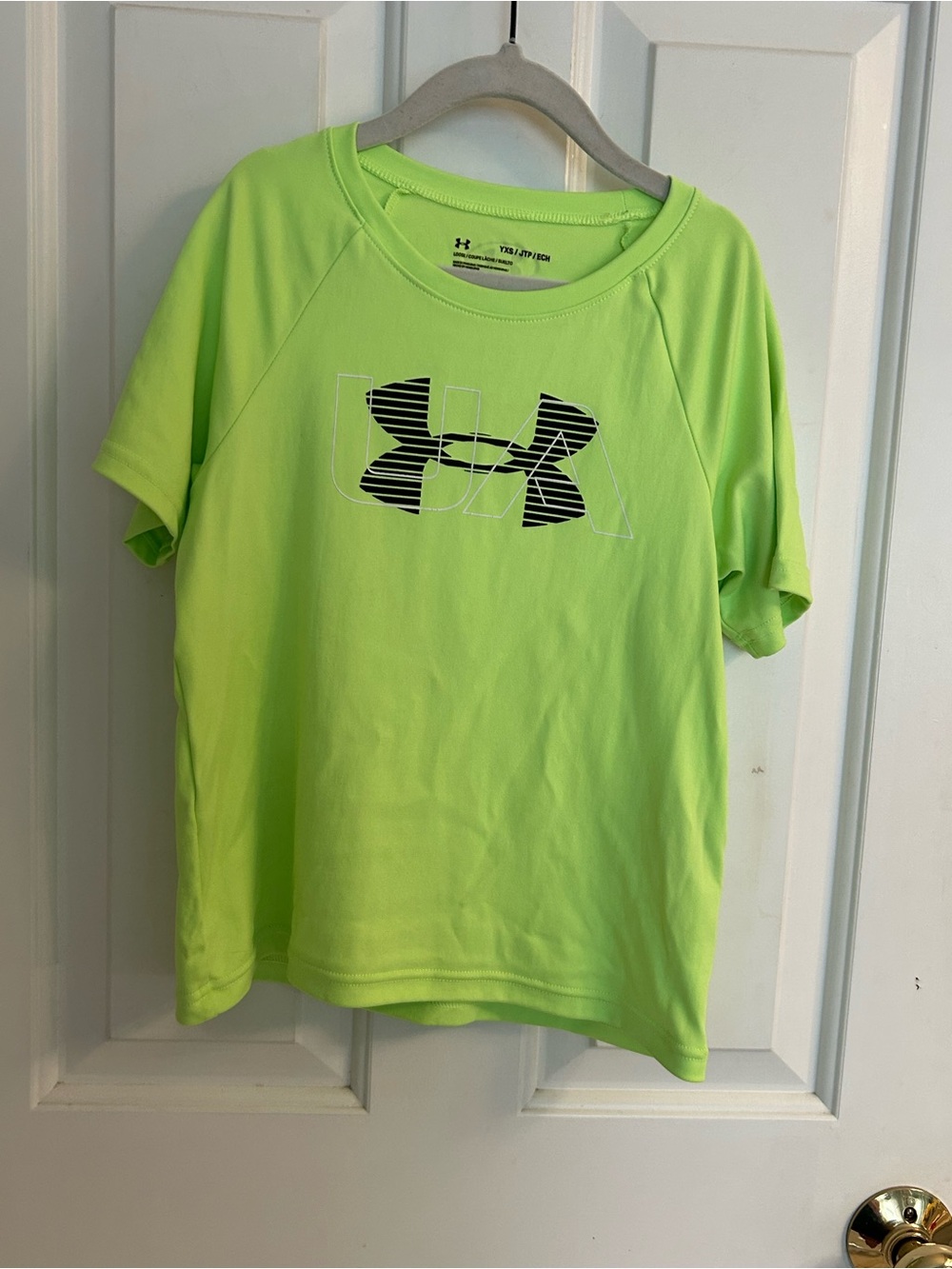 Boys Under Armour Neon Yellow-Green Short Sleeve Performance Tee